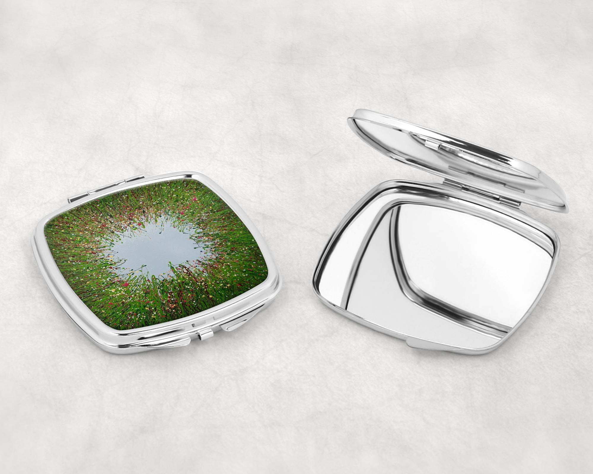 Through the Flowers Compact Mirror